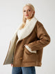 GUESS - Faux-shearling Brown Jacket