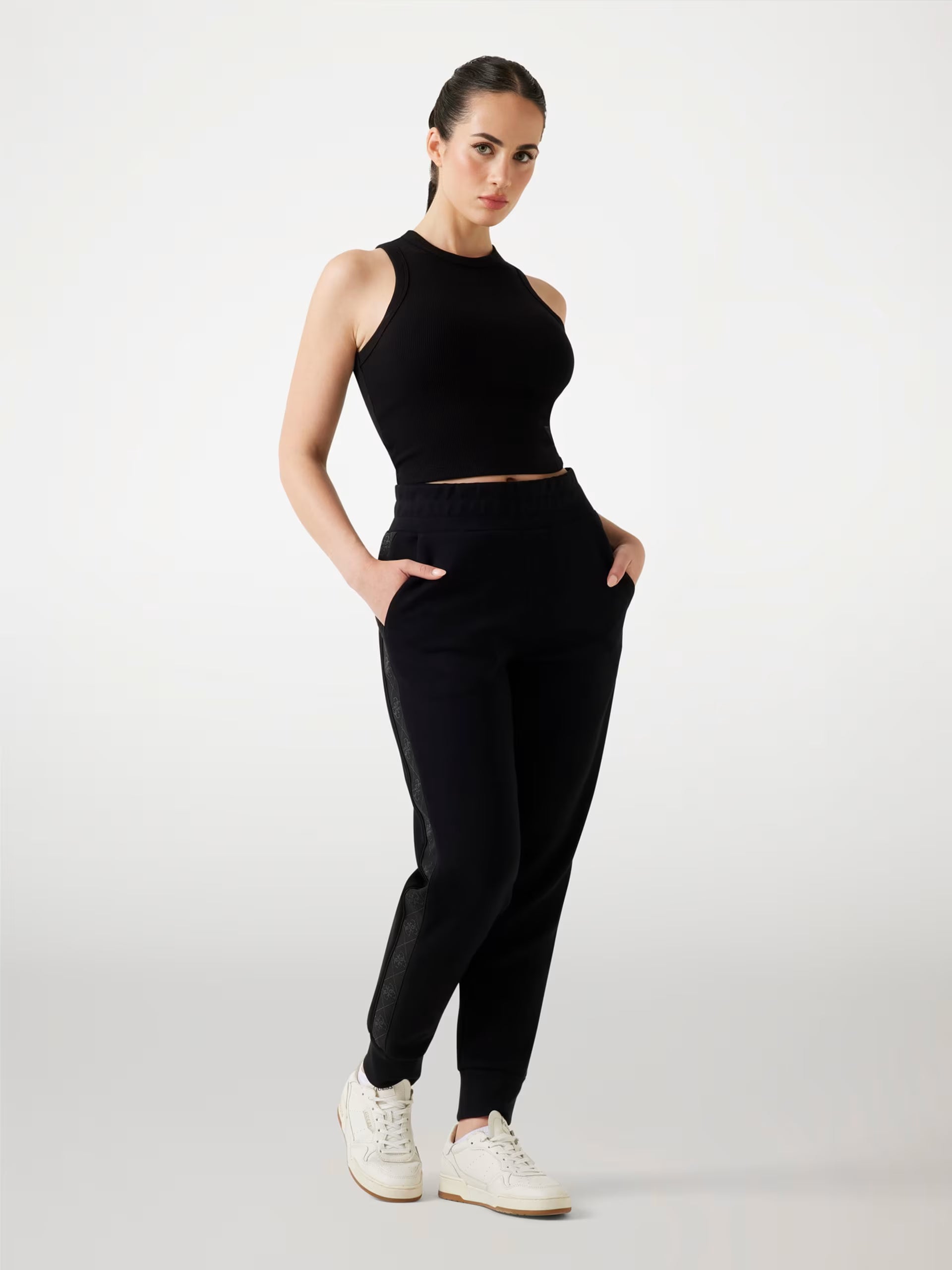 GUESS - Scuba Fabric Pants Black