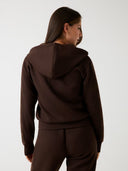 GUESS - Full Zip Scuba Fabric Hoodie Regal Brown