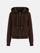 GUESS - Full Zip Scuba Fabric Hoodie Regal Brown