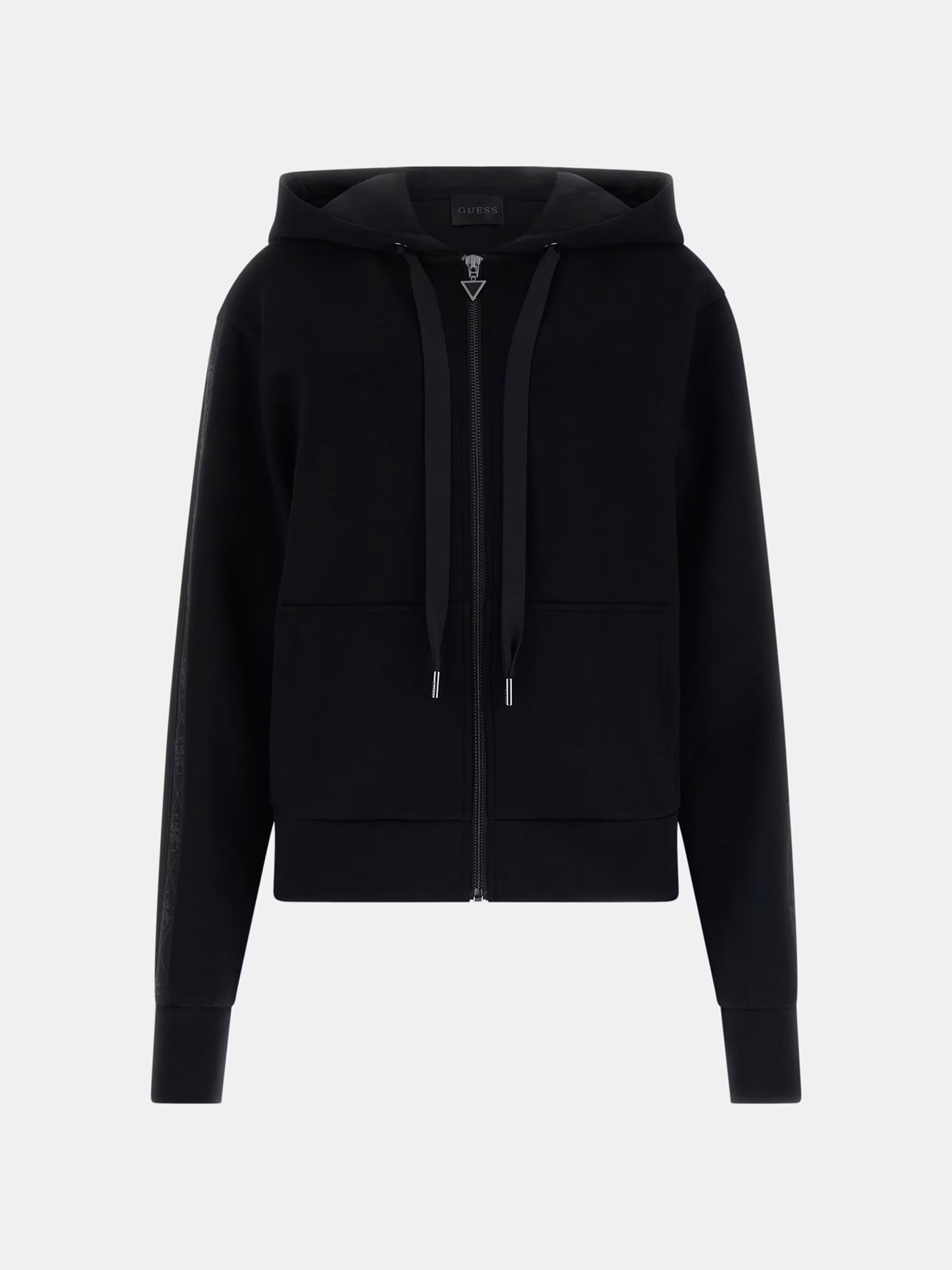 GUESS - Full Zip Scuba Fabric Hoodie Black