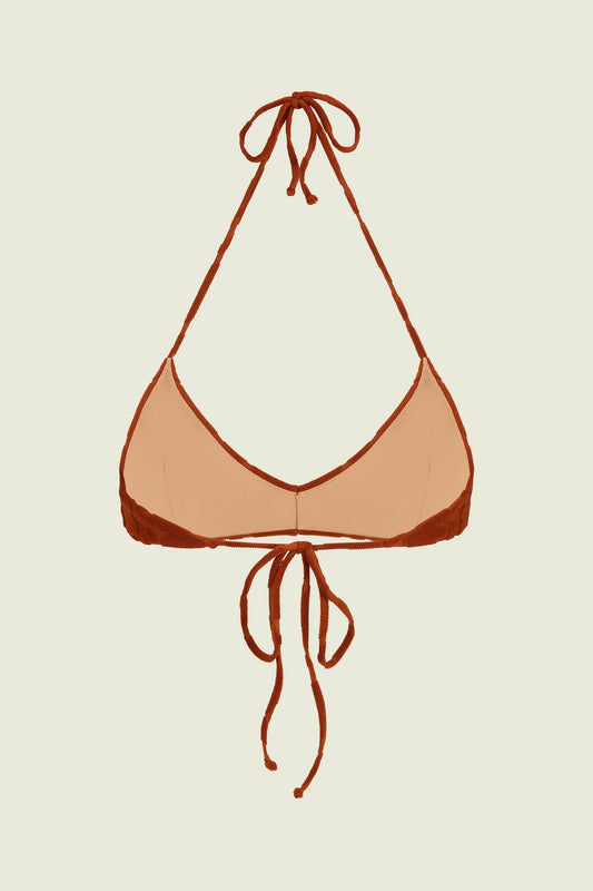 Terracotta Scribble Yam Bikini Top