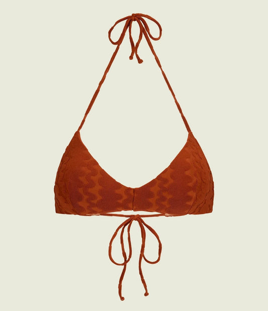 Terracotta Scribble Yam Bikini Top