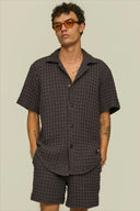OAS - Nearly Black Cuba Waffle Shirt