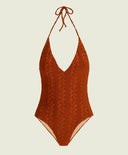 OAS - Terracotta Scribble Lido Bathing Suit