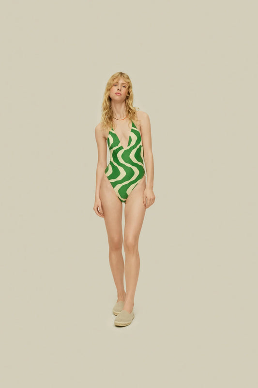 Green Rippling Lido Bathing Suit