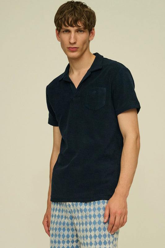 Navy Polo Terry Shirt