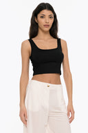 4TAILORS - Afterring Crop top Black