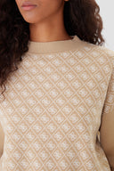 GUESS - Aubrey 4G Knitted Sweater Taupe
