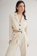 4TAILORS - Tia Cropped Blazer Ecru