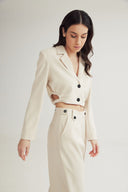 4TAILORS - Tia Cropped Blazer Ecru