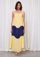 CAPETANISSA - Sunset Dress Yellow Navy