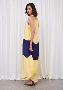 CAPETANISSA - Sunset Dress Yellow Navy
