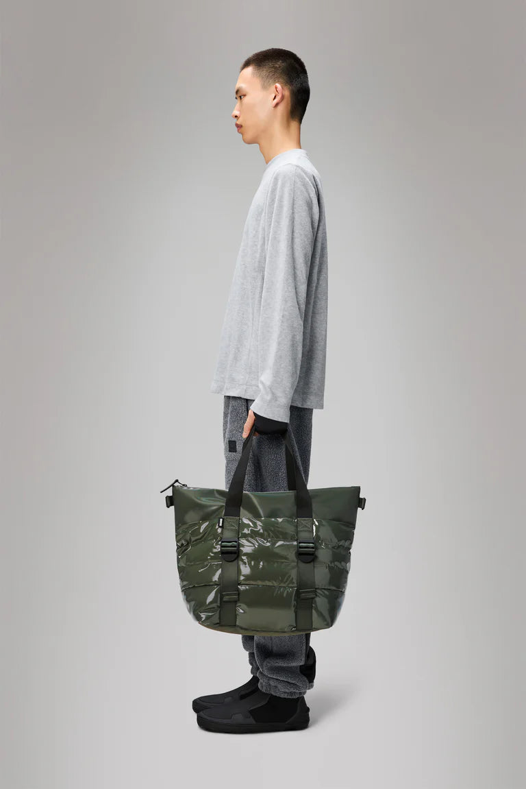 RAINS - Puffer Mix Tote Bag Mini Swamp