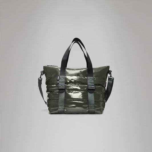 RAINS - Puffer Mix Tote Bag Mini Swamp