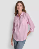 DKNY - Split Back Button Shirt Pink Lavender