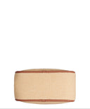 DKNY Capri natural woven hobo shoulder bag with raffia-style texture and brown leather trim, featuring a curved silhouette, DKNY logo hardware and spacious interior for elegant summer everyday styling — γυναικεία DKNY Capri natural woven hobo τσάντα ώμου με ψάθινη υφή και καφέ δερμάτινες λεπτομέρειες, ιδανική για κομψά καλοκαιρινά και καθημερινά looks.