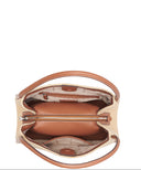 DKNY Capri natural woven hobo shoulder bag with raffia-style texture and brown leather trim, featuring a curved silhouette, DKNY logo hardware and spacious interior for elegant summer everyday styling — γυναικεία DKNY Capri natural woven hobo τσάντα ώμου με ψάθινη υφή και καφέ δερμάτινες λεπτομέρειες, ιδανική για κομψά καλοκαιρινά και καθημερινά looks.