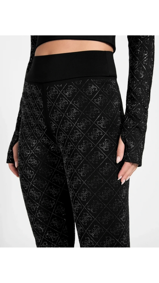 GUESS - Debby Leggings Full Rhinestone Jet Black