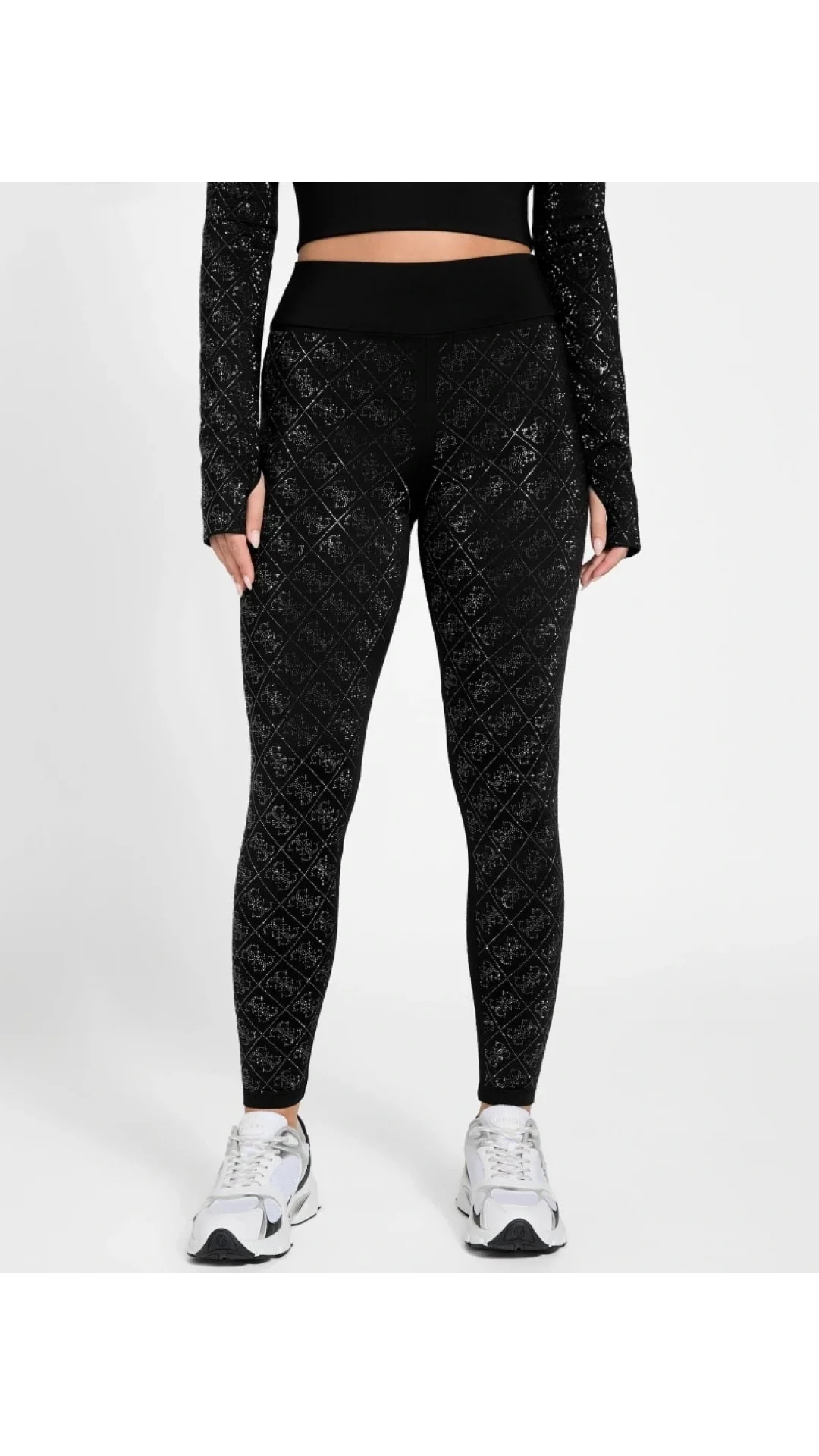 GUESS - Debby Leggings Full Rhinestone Jet Black