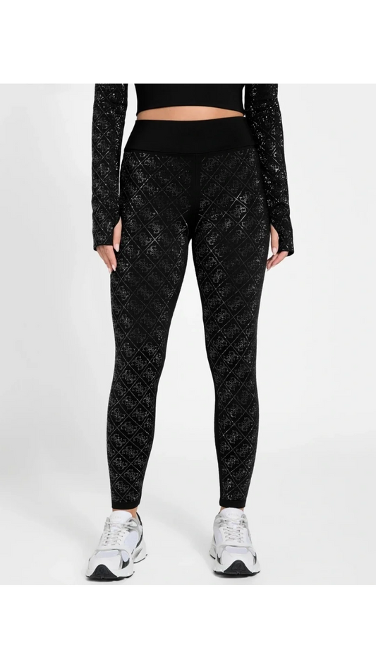 GUESS - Debby Leggings Full Rhinestone Jet Black