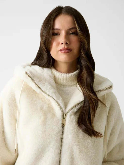 GUESS - Lucrezia Faux Fur Logo Jacket