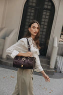 Individual Art Leather - "Endlessly" Dark Plum Gold