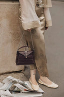 Individual Art Leather - "Here with me" Dark Plum Nickel