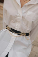 Individual Art Leather - "Imperfections" belt Black Gold