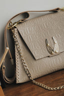 Individual Art Leather - "Wings" Stone Beige Gold