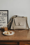 Individual Art Leather - "Wings" Stone Beige Gold