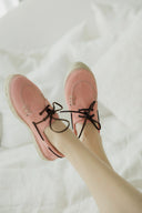 MANEBI - Suede Boat Shoes Espadrilles Rose
