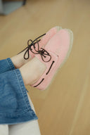 MANEBI - Suede Boat Shoes Espadrilles Rose