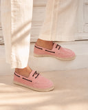 MANEBI - Suede Boat Shoes Espadrilles Rose