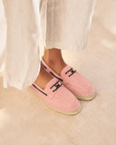 MANEBI - Suede Boat Shoes Espadrilles Rose