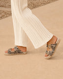 MANEBI - Suede Nordic Sandals Zebra