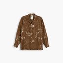 OAS Memento Brillo brown long sleeve shirt with tonal jacquard abstract pattern and relaxed silhouette, featuring a soft textured fabric and button-up front for elevated casual styling — καφέ μακρυμάνικο πουκάμισο OAS Memento Brillo με tonal jacquard abstract μοτίβο και χαλαρή γραμμή, με απαλή textured ύφανση και κουμπιά μπροστά για elevated casual εμφανίσεις.