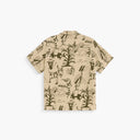 OAS Poplan Cuba beige printed shirt with abstract nature-inspired pattern and relaxed fit, featuring a camp collar, short sleeves and lightweight fabric for effortless summer styling — ανδρικό OAS Poplan Cuba μπεζ printed πουκάμισο με abstract nature-inspired μοτίβο και χαλαρή γραμμή, με camp γιακά, κοντά μανίκια και ελαφρύ ύφασμα για άνετα καλοκαιρινά looks.