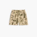 OAS Porto beige printed shorts with abstract nature-inspired pattern and relaxed fit, featuring an elasticated waistband with drawstring and lightweight fabric for effortless summer styling — ανδρικό OAS Porto μπεζ printed σορτς με abstract nature-inspired μοτίβο και χαλαρή γραμμή, με λάστιχο στη μέση και κορδόνι και ελαφρύ ύφασμα για άνετα καλοκαιρινά looks.