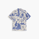 OAS Mystea Rocco κοντομάνικο πουκάμισο σε λευκή βάση με μπλε abstract print και relaxed εφαρμογή, ιδανικό για καλοκαιρινά resort looks — ανδρικό OAS patterned shirt με χαλαρή γραμμή.