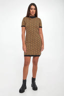 DKNY - Short Sleeve Crew Neck Logo Dress