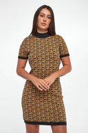 DKNY - Short Sleeve Crew Neck Logo Dress