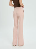 Project Soma pink pinstripe wide-leg trousers with high-waisted fit and tailored silhouette, featuring subtle vertical stripes and clean lines for elegant everyday and office styling — γυναικείο Project Soma ροζ ριγέ παντελόνι σε wide-leg γραμμή με ψηλόμεση εφαρμογή και διακριτικές κάθετες ρίγες, ιδανικό για κομψά καθημερινά και office looks.