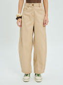 Project Soma beige wide-leg trousers with high-waist fit and clean minimal design, featuring structured fabric and relaxed silhouette for effortless everyday styling — γυναικείο Project Soma μπεζ παντελόνι σε wide-leg γραμμή με ψηλόμεση εφαρμογή και minimal σχεδιασμό, με άνετη εφαρμογή για κομψά καθημερινά looks.