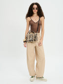 Project Soma beige wide-leg trousers with high-waist fit and clean minimal design, featuring structured fabric and relaxed silhouette for effortless everyday styling — γυναικείο Project Soma μπεζ παντελόνι σε wide-leg γραμμή με ψηλόμεση εφαρμογή και minimal σχεδιασμό, με άνετη εφαρμογή για κομψά καθημερινά looks.