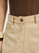 Project Soma beige wide-leg trousers with high-waist fit and clean minimal design, featuring structured fabric and relaxed silhouette for effortless everyday styling — γυναικείο Project Soma μπεζ παντελόνι σε wide-leg γραμμή με ψηλόμεση εφαρμογή και minimal σχεδιασμό, με άνετη εφαρμογή για κομψά καθημερινά looks.