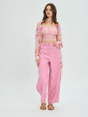 Project Soma pink wide-leg trousers with high-waist fit and clean minimal design, featuring soft structured fabric and relaxed silhouette for modern feminine styling — γυναικείο Project Soma ροζ παντελόνι σε wide-leg γραμμή με ψηλόμεση εφαρμογή και minimal σχεδιασμό, με άνετη εφαρμογή για σύγχρονα θηλυκά looks.