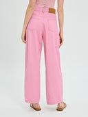 Project Soma pink wide-leg trousers with high-waist fit and clean minimal design, featuring soft structured fabric and relaxed silhouette for modern feminine styling — γυναικείο Project Soma ροζ παντελόνι σε wide-leg γραμμή με ψηλόμεση εφαρμογή και minimal σχεδιασμό, με άνετη εφαρμογή για σύγχρονα θηλυκά looks.
