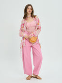 Project Soma pink wide-leg trousers with high-waist fit and clean minimal design, featuring soft structured fabric and relaxed silhouette for modern feminine styling — γυναικείο Project Soma ροζ παντελόνι σε wide-leg γραμμή με ψηλόμεση εφαρμογή και minimal σχεδιασμό, με άνετη εφαρμογή για σύγχρονα θηλυκά looks.