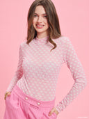 Pink monogram long-sleeve bodysuit from Project Soma x Barbie collection with fitted silhouette and all-over Barbie pattern for chic statement styling — ροζ monogram γυναικείο bodysuit Project Soma x Barbie με εφαρμοστή γραμμή και Barbie μοτίβο για fashion looks. Διαθέσιμο στο Iconic Angels Glyfada.